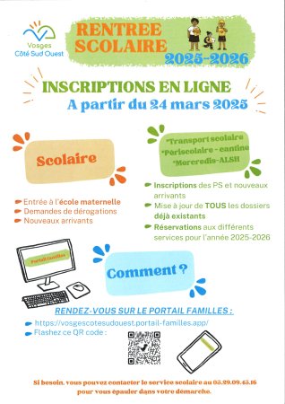 Inscriptions scolaires 2025-2026