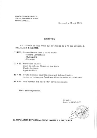cérémonie 8 Mai 2025