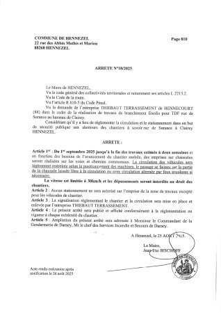 Arrêté N°10-2025